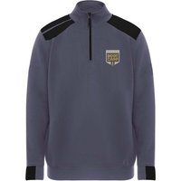 Branded Merchandise Maverick Men's Half Zip Sweater with Express Embroidered Logo – 2XL – Lead-Solid black – Fleece Pullover for Work