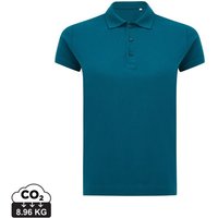 Corporate Gift Polo Shirt Iqoniq Yosemite – dark teal – custom embroidered 220gsm 50% recycled 50% organic cotton for staff branding