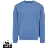 Corporate Gift Jumper IQONIQ Torla – moon blue – custom embroidered 340gsm 85% recycled/organic cotton for professional staff branding