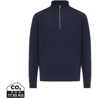 Corporate Gift Jumper IQONIQ Elgon – navy – custom embroidered 300gsm 100% recycled organic cotton OEKO-TEX for company uniforms
