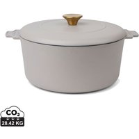 Corporate Gift Cast Iron Cocotte VINGA Monte – grey – with custom logo print 5.5 L enameled induction safe kitchen cookware