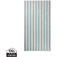 Corporate Gift Vinga Lagoa Beach Towel with Embroidered Logo – 80x160cm Recycled Cotton – Light Blue-White – Bath Linen for Hotels