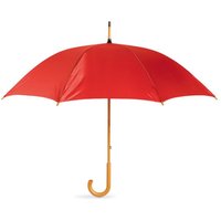 Corporate Gift Classic Walking Umbrella Manual 23-inch – red – with custom logo print 23 inch metal ribs wooden handle rain brolly