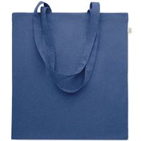 Corporate Gift Cotton Tote Bag – royal blue – with custom logo print 140gsm 70% recycled cotton 30% rpet long handles branded