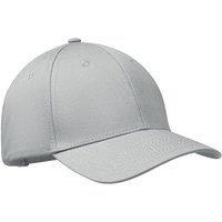 Corporate Gift Baseball Cap 6 Panel – silver – with custom logo embroidery 280gsm cotton twill custom branded headwear