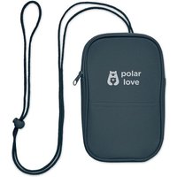 Corporate Gift RPET Cross Body Travel Pouch with Custom Logo Print – Recycled – Blue – Promotional Accessory for Events and Marketing
