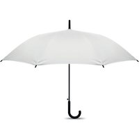 Promotional Product Automatic Open Umbrella – white – with custom logo print 23 inch fibreglass frame windproof rain accessory