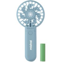 Promotional Merchandise Portable Foldable Fan with Custom Logo Print – 3 Speed Settings – Heaven Blue – Desk Accessory for Business