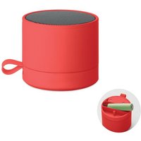 Corporate Gift Bluetooth Speaker 5.1 – red – with custom logo print 3W mono 500mAh battery metal body printed audio equipment