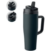 Corporate Gift Thermal Mug 900ml – navy blue – with custom logo print, double-walled, leak-proof lid, branded mug for office events