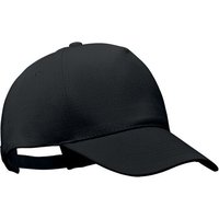 Branded Merchandise Baseball Cap – black – with custom logo print 250 gr/m² 5 panel organic brushed cotton adjustable strap