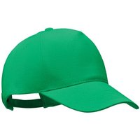 Corporate Gift Baseball Cap – green – with custom logo print 250g/m2 organic cotton 5 panel metal buckle promotional headwear