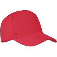 Branded Merchandise RPET 5 Panel Baseball Cap with Embroidered Logo โ Recycled โ Red โ Sustainable Headwear for Business Events