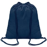 Promotional Merchandise Cotton Drawstring Bag with Custom Logo Print – Reusable – Blue – Marketing Accessory for Business Events