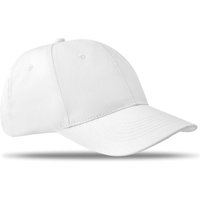 Branded Merchandise Baseball Cap 6-Panel – white – with custom logo embroidery 7 1/4 cotton twill custom headwear staff uniform
