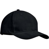 Branded Merchandise Baseball Cap TEKAPO – black – with custom logo embroidery 270gsm brushed cotton 7 1/4 custom headwear