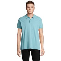 Corporate Gift Polo Shirt PLANET MEN – pool blue – custom embroidered 100% organic cotton 170g for professional company uniforms