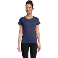 Corporate Gift T-Shirt SOL'S Pioneer Women – denim – with custom logo print 175gsm 100% organic cotton for professional company uniforms