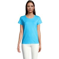 Promotional Merchandise Crusader Women T-Shirt with Embroidered Logo – Organic Cotton 150g Size S – Aqua – Apparel for Team Branding