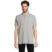 Corporate Gift Polo Shirt PACIFIC MEN – pure grey – custom embroidered 100% ringspun combed cotton for professional company uniforms