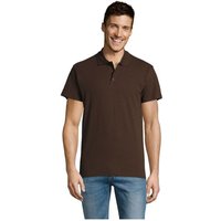 Corporate Gift Polo Shirt SOL'S SUMMER II – chocolate – with custom logo print 100% combed ringspun cotton piqué 170gsm for uniforms