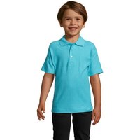 Promotional Clothing Polo Shirt SOL'S SUMMER II – atoll blue – with custom logo print 170g 100% cotton ideal for schools & youth events