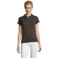 Branded Merchandise Polo Shirt SOL'S PERFECT WOMEN – dark grey – with custom logo print 100% combed ringspun cotton 180gsm for staff