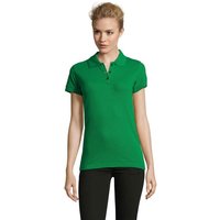 Corporate Gift Polo Shirt SOL'S PERFECT WOMEN – kelly green – with custom logo print 100% combed ringspun cotton 180gsm for branding