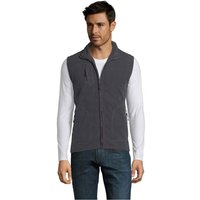 Branded Merchandise NORWAY UNI CARDIGAN with Embroidered Logo – XXL 320g OEKO-TEX – Charcoal Grey – Sleeveless Fleece for Staff Uniforms