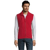 Branded Merchandise SOL'S Norway Uni Cardigan with Embroidered Logo – XXL OEKO-TEX – Red – Sleeveless Fleece for Staff Uniforms