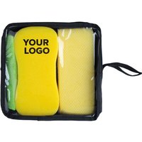 Promotional Merchandise Aaliyah Car Wash Set with Custom Logo Print – Three-Piece Kit – Yellow – Vehicle Care Gift for Business