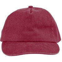 Corporate Gift Baseball Cap Liora – burgundy – with custom logo embroidery 240gsm cotton 5-panel visor custom headwear