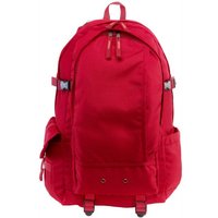 Corporate Gift Classic Backpack Victor – red – with custom logo print 210D ripstop fabric padded shoulder corporate travel bag