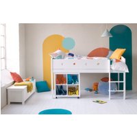 Cubix Childrens Mid Sleeper With Storage Bookcase
