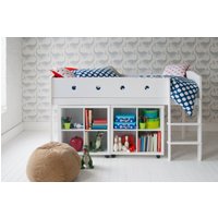 Cubix Childrens Mid Sleeper With Two Storage Bookcases