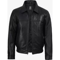 Men's Classic Harrington Real Lambskin Black Leather Jacket