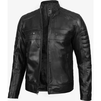 Mens Tall Black Cafe Racer Leather Jacket