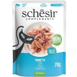 Schesir, Filetti Di Tonno In Gelatina, Cibo Umido Complementare Per Gatti, Ricetta Originale, 100% Naturale, 12 Buste Da 70G