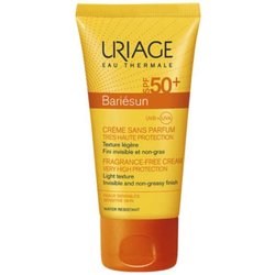 Uriage BariéSun - Crema Idratante SPF50+ Senza Profumo Solare Viso, 50Ml