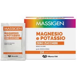 Massigen - Magnesio e Potassio Zero Zuccheri, Gusto Arancia Rossa, Integratore a Ridotto Contenuto Calorico con Sali Minerali e Vitamine, 24 Bustine da 4 g Massigen - Magnesio e Potassio Zero Zuccheri, Gusto Arancia Rossa, Integratore a Ridotto Contenuto Calorico con Sali Minerali e Vitamine, 24 Bustine da 4 g