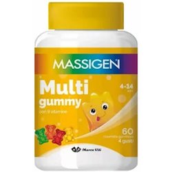 Massigen - Multi Gummy, Multivitaminico per Bambini 4-14 Anni, Vitamine Gommose con Vitamina A, C, E, D, B6, B12 e Acido Folico, 60 Caramelle, Quattro Gusti, Senza Glutine e Lattosio Massigen - Multi Gummy, Multivitaminico per Bambini 4-14 Anni, Vitamine Gommose con Vitamina A, C, E, D, B6, B12 e Acido Folico, 60 Caramelle, Quattro Gusti, Senza Glutine e Lattosio