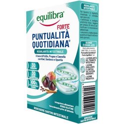 equilibra Integratori Alimentari, Puntualità Quotidiana Forte, Integratore con 10 Estratti Vegetali, Favorisce l'Eliminazione dei Gas e la Regolarità del Transito Intestinale, 30 compresse
