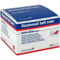 Elastomull haft color 20mx6cm rot Fixierbinde Verband
