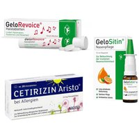 Gelositin Nasenpflege + Gelorevoice + Cetirizintabletten