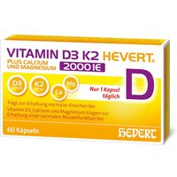 Vitamin D3 K2 Hevert + Calcium und Magnesium 2.000 I.E. Kapseln