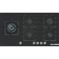 Bosch PPM9A6I40 Series 6 90cm 5 Burner Gas on Glass Hob Black Wok