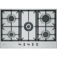Neff T27CIQ8N0 N70 75cm 5 Burner Gas Hob in Stainless Steel Cast Iron