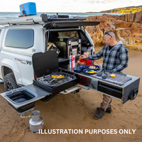 ARB Outback Drawer With Slide-Out Kitchen And Roller Floor Toyota Hilux Mk8-9 (2016 Onwards) Double Cab