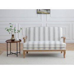 Kyoto Colwell Natural Textured Stripe Fabric 2 Seater Chair