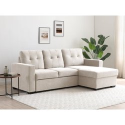 Kyoto Hampton Textured Weave Corner Sofa Bed - Natural Weave
